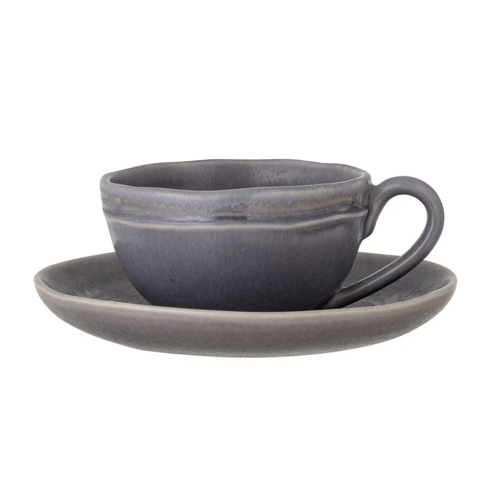Bloomingville Becher, Tassen & Cups|Geschirr & Tischdeko Skandinavisch-Cappuccinotasse mit Untertasse Raben