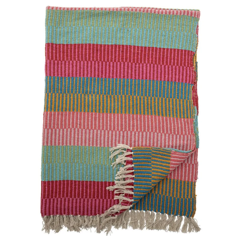 Bloomingville Decken & Plaids-Decke Isnel aus recycelter Baumwolle