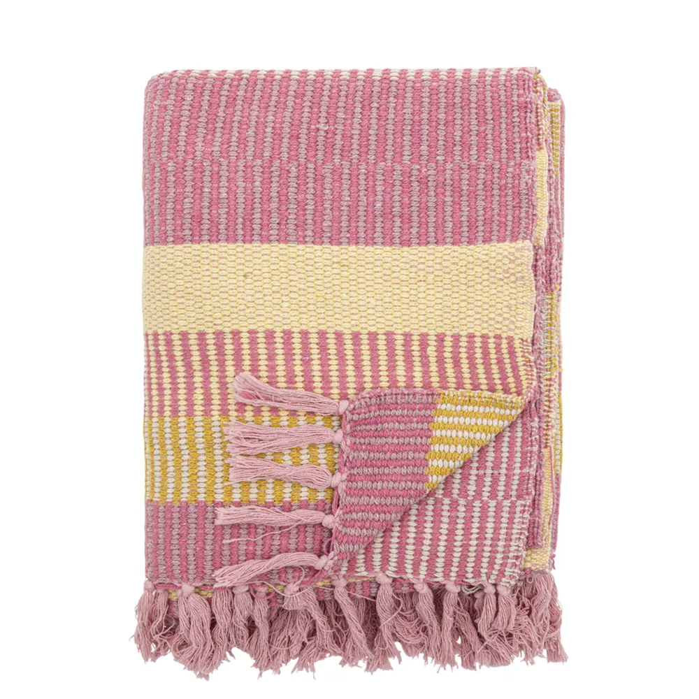 Bloomingville Decken & Plaids-Decke Isnel aus recycelter Baumwolle
