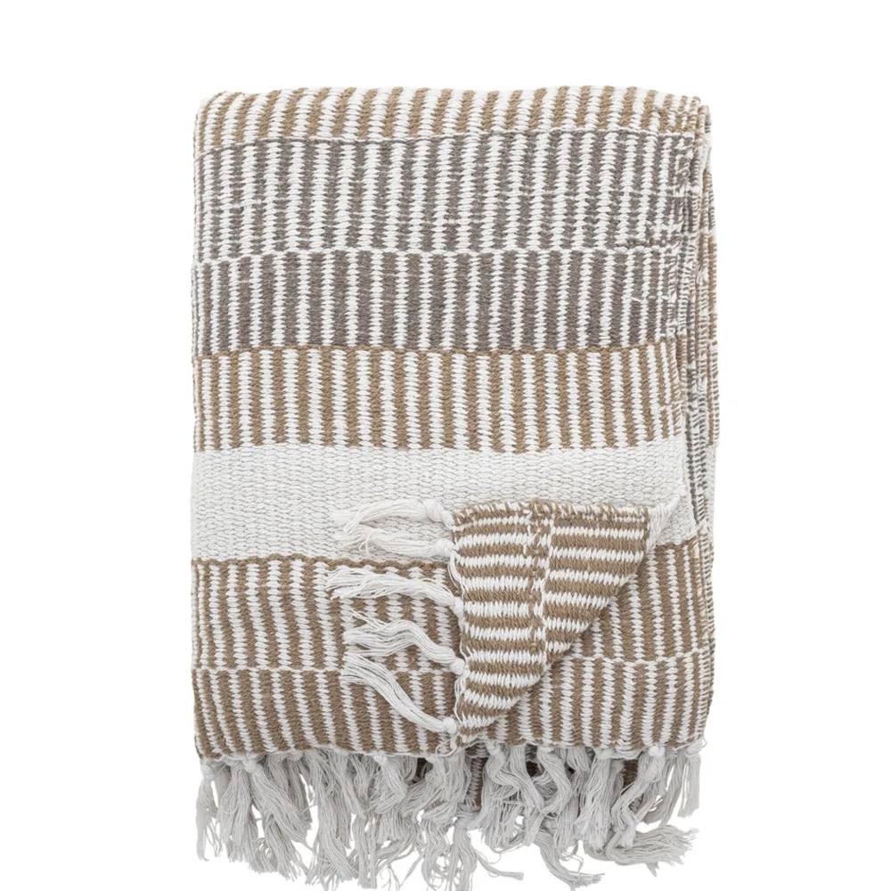 Bloomingville Decken & Plaids-Decke Isnel aus recycelter Baumwolle