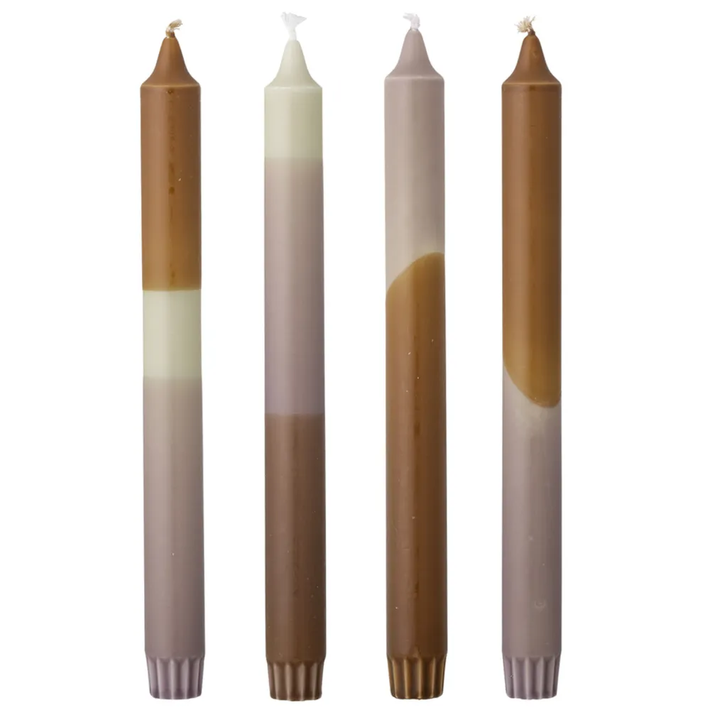 Bloomingville Weihnachtsdeko|Weihnachts- & Adventskerzen-Dip Dye Stabkerzen, 4er