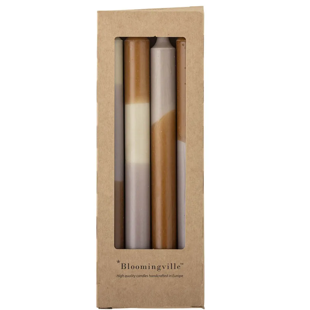 Bloomingville Weihnachtsdeko|Weihnachts- & Adventskerzen-Dip Dye Stabkerzen, 4er