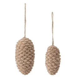 Bloomingville Weihnachtsdeko-2er Set Ornament Milie Tannenzapfen