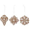 Bloomingville Weihnachtsdeko-3er Set Ornament Pearl Lebkuchenoptik