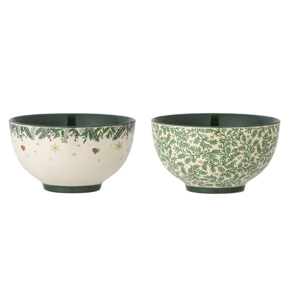 Bloomingville Schüsseln & Schalen|Geschirr & Tischdeko Skandinavisch-Grazia Schale aus Steingut, 2er Set