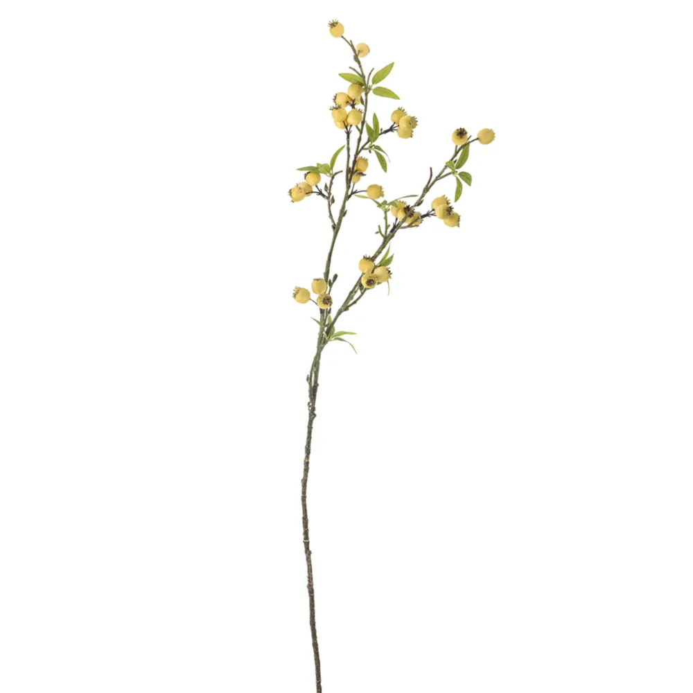 Bloomingville Kunstblumen & Kunstpflanzen-Hawthorn Zweig, Gelb, Künstliche Blume