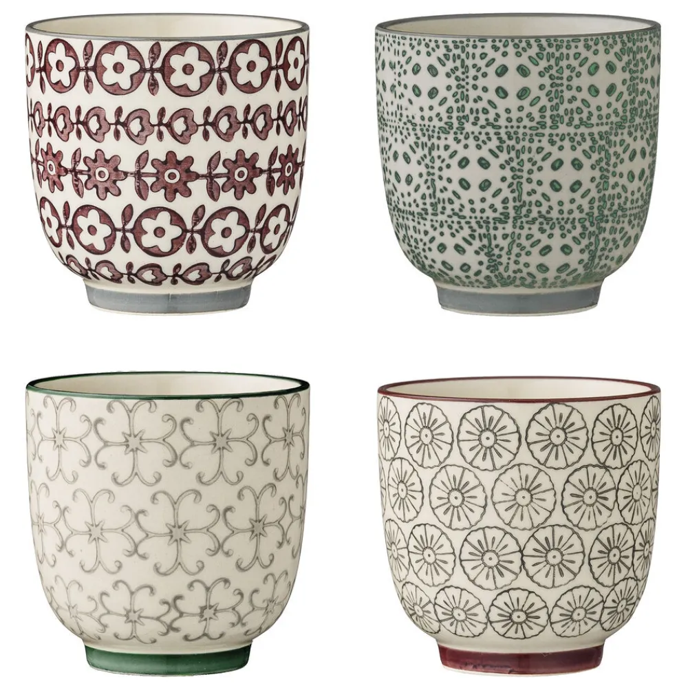 Bloomingville Becher, Tassen & Cups|Geschirr & Tischdeko Skandinavisch-Karine Becher, 4er, Steingut