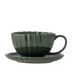 Bloomingville Geschirr & Tischdeko Skandinavisch|Becher, Tassen & Cups-Latina Tasse mit Untertasse, Steingut