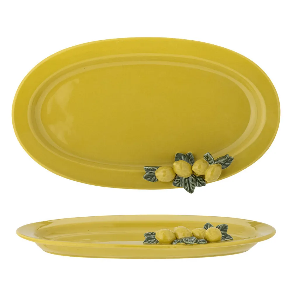 Bloomingville Servierplatten & Bretter|Teller-Limone Servierplatte, Gelb, Steingut