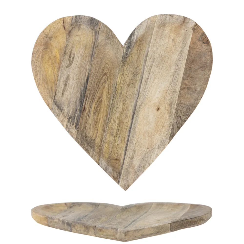 Bloomingville Tabletts|Tabletts-Lotuz Tablett in Herzform aus Mangoholz