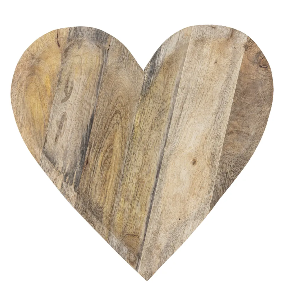 Bloomingville Tabletts|Tabletts-Lotuz Tablett in Herzform aus Mangoholz