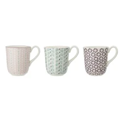 Bloomingville Becher, Tassen & Cups|Geschirr & Tischdeko Skandinavisch-Maya Becher, Steingut, 3er Set