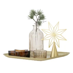 Bloomingville Weihnachtsdeko|Kerzentabletts-Sanga Tablett mit Teelichthaltern, Weihnachten, quadratisch