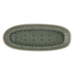 Bloomingville Servierplatten & Bretter|Geschirr & Tischdeko Skandinavisch-Servierplatte Rani, länglich, Steingut