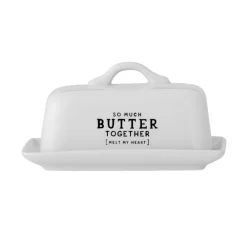 Bloomingville Butter- & Brotdosen|Geschirr & Tischdeko Skandinavisch-Wendy Butterdose, Weiß, Steingut
