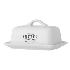 Bloomingville Butter- & Brotdosen|Geschirr & Tischdeko Skandinavisch-Wendy Butterdose, Weiß, Steingut