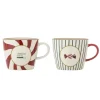 Bloomingville Weihnachtsdeko|Becher, Tassen & Cups-Yule Becher mehrfarbig aus Steingut 2er
