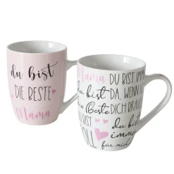 Boltze Becher, Tassen & Cups|Geschirr & Tischdeko Skandinavisch-Becher beste Mama, 2er Set