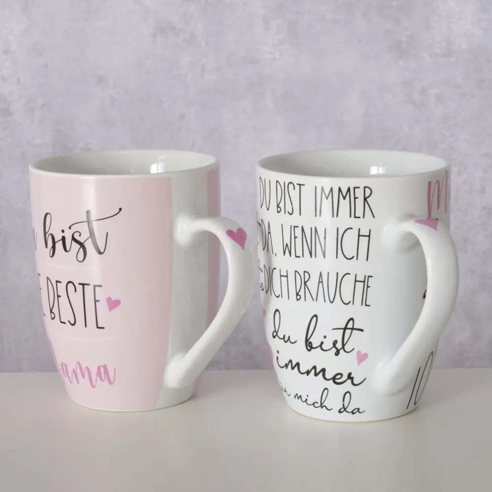 Boltze Becher, Tassen & Cups|Geschirr & Tischdeko Skandinavisch-Becher beste Mama, 2er Set