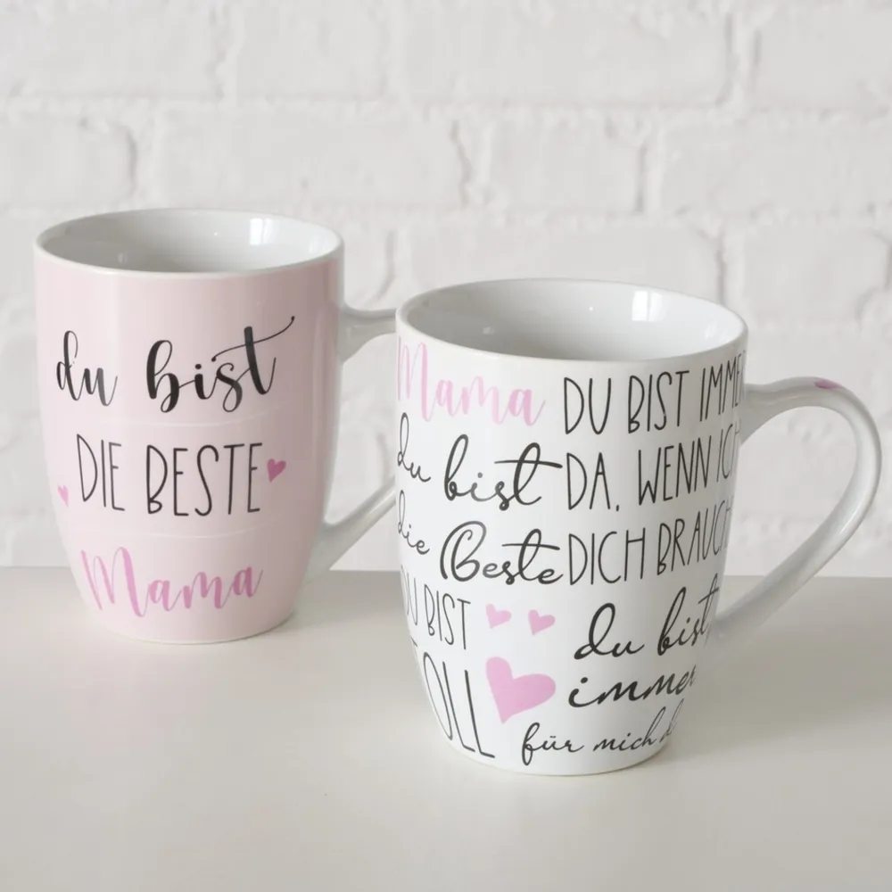 Boltze Becher, Tassen & Cups|Geschirr & Tischdeko Skandinavisch-Becher beste Mama, 2er Set