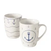 Boltze Becher, Tassen & Cups|Geschirr & Tischdeko Skandinavisch-Becher Büsum mit Anker, 2er-Set