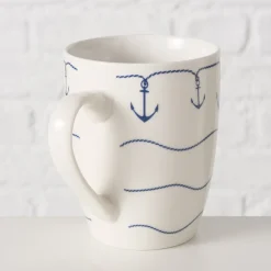 Boltze Becher, Tassen & Cups|Geschirr & Tischdeko Skandinavisch-Becher Büsum mit Anker, 2er-Set