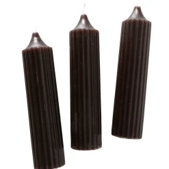 Boltze Weihnachtsdeko|Weihnachts- & Adventskerzen-Dicke Stabkerzen Riffly Ø 3,5 cm, 3er Set