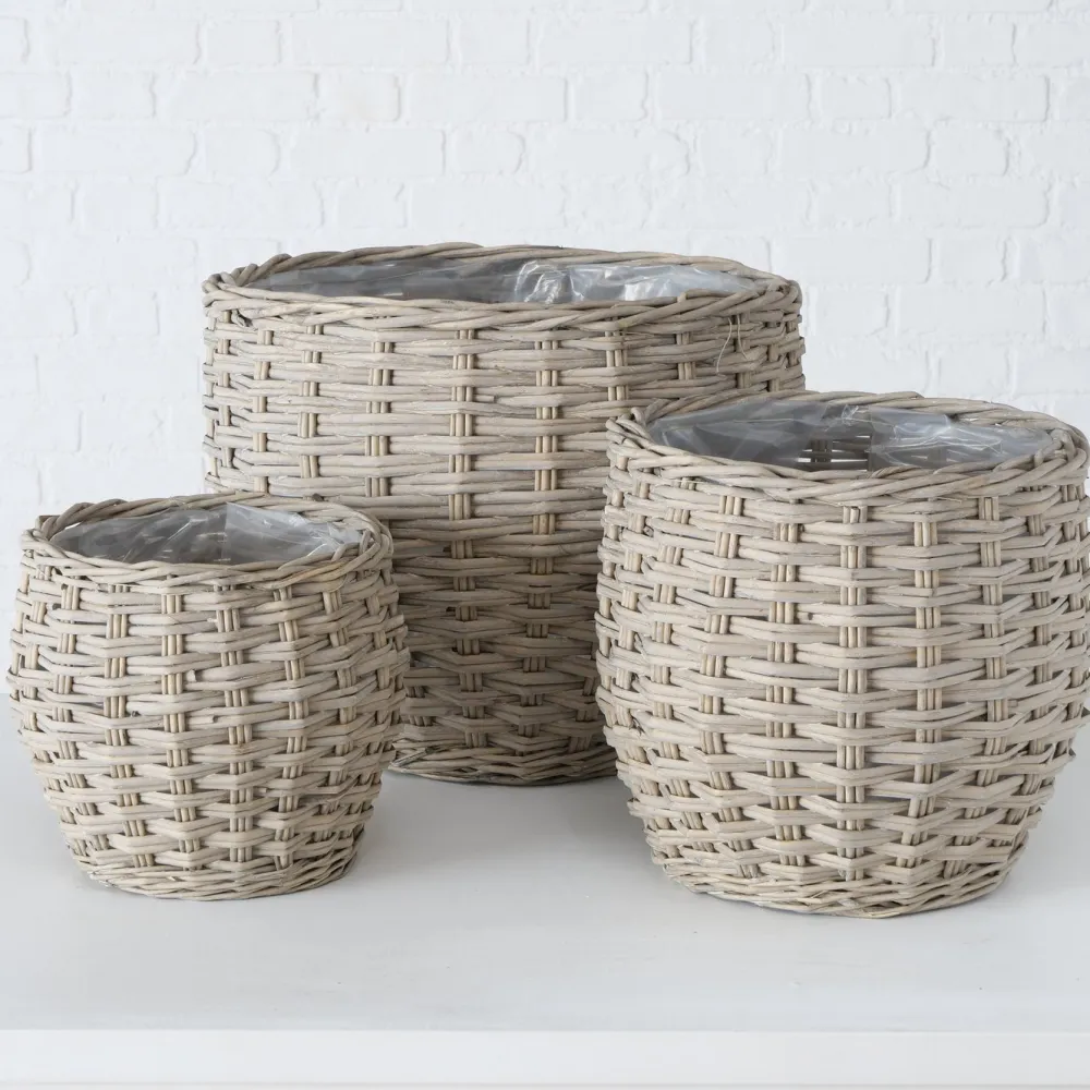 Boltze Blumentöpfe & Übertöpfe-3er Set Blumentopf Pflanzkorb Malonia