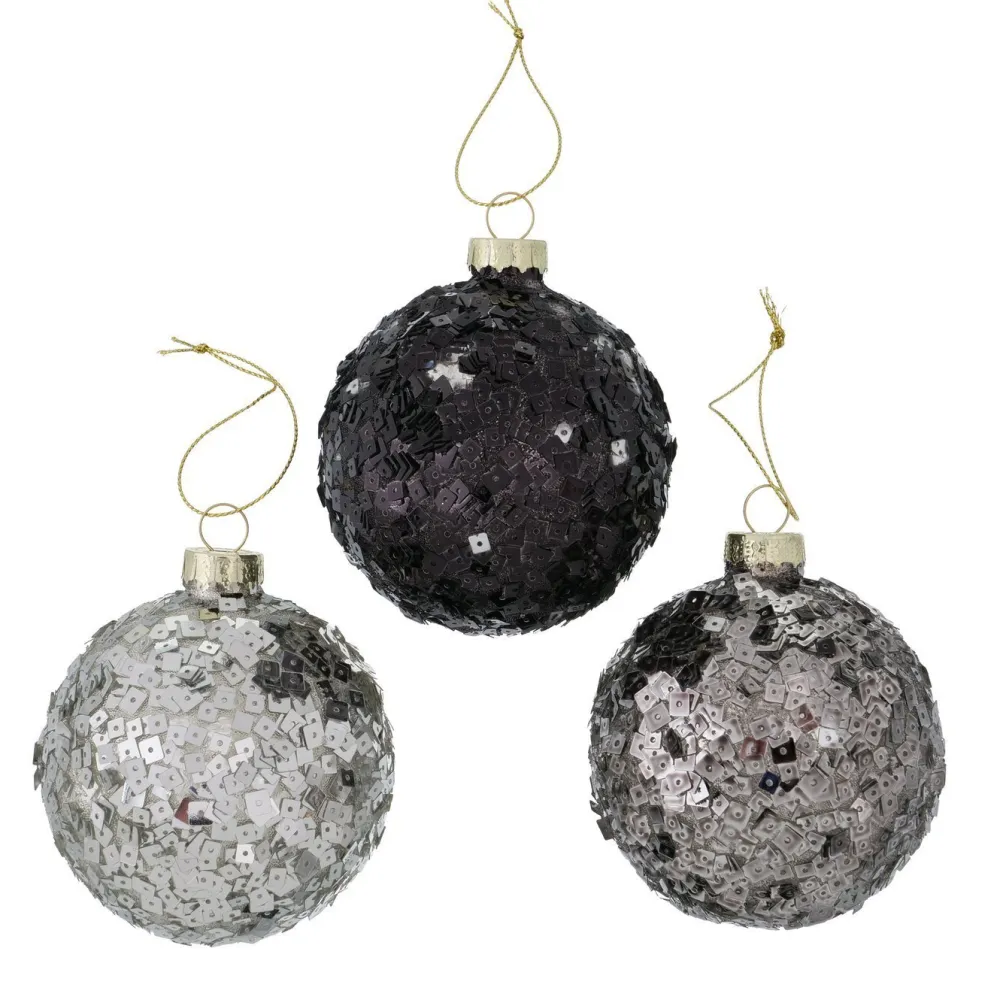 Boltze Weihnachtsdeko-3er Set Weihnachtskugel Hankea