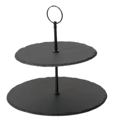 Boltze Etageren & Kuchenplatten|Geschirr & Tischdeko Skandinavisch-Etagere aus Schiefer Stonka