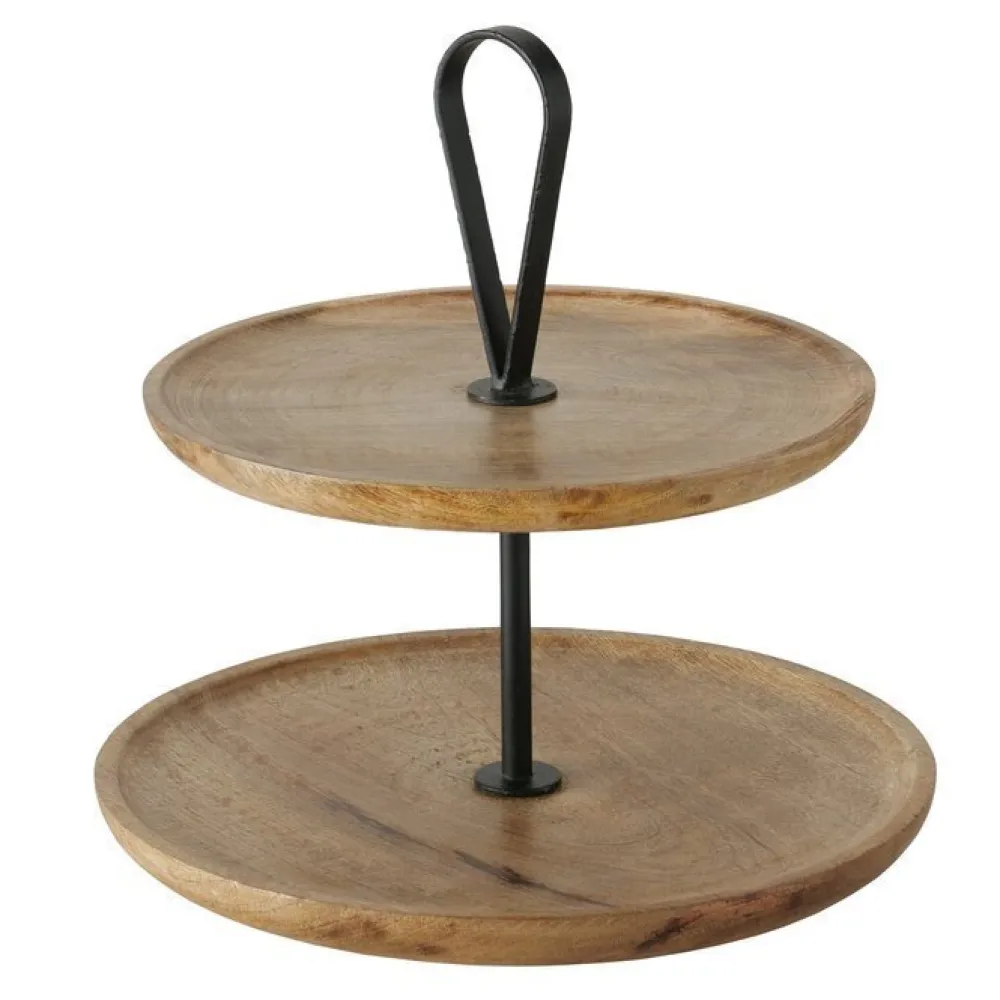 Boltze Etageren & Kuchenplatten|Geschirr & Tischdeko Skandinavisch-Etagere Kabir aus Holz