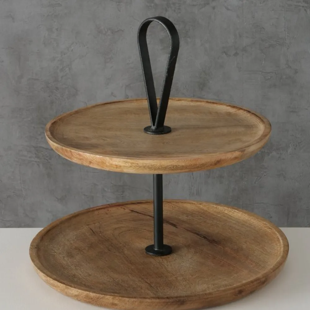 Boltze Etageren & Kuchenplatten|Geschirr & Tischdeko Skandinavisch-Etagere Kabir aus Holz