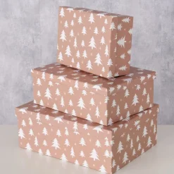 Boltze Weihnachtsdeko|Einpacken, Verpacken-Geschenkbox Tilio, 3er Set