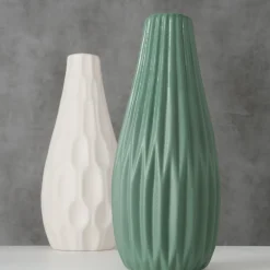 Boltze Vasen-Hohe Vase Lenja 2er grün