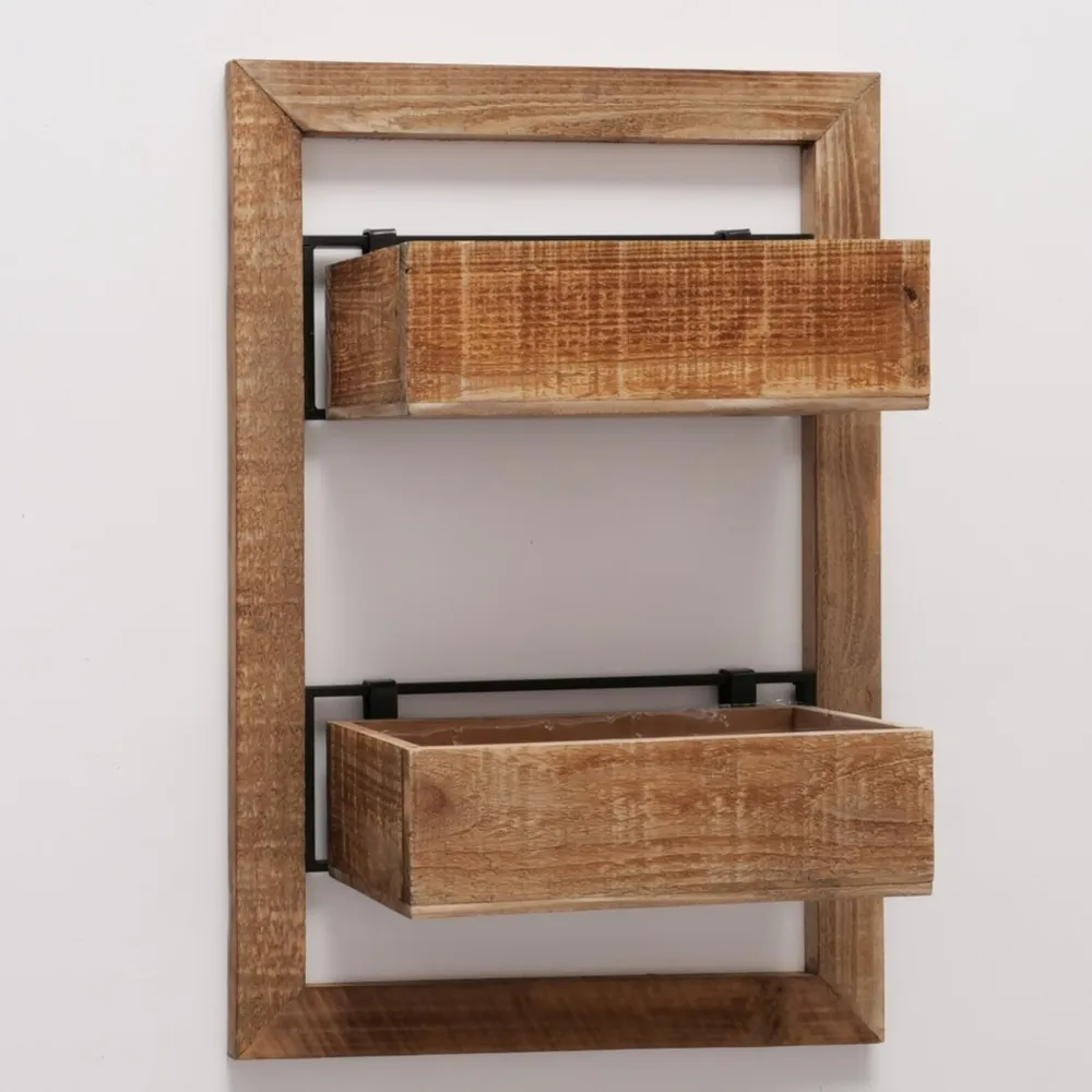 Boltze Töpfe Und Pflanzgefäße-Holz Pflanzkisten für die Wand Übertopf Aneta