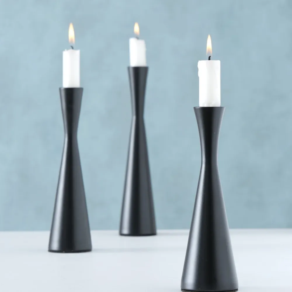 Boltze Kerzenhalter Für Stabkerzen-Kerzenleuchter Cone, 3 tlg