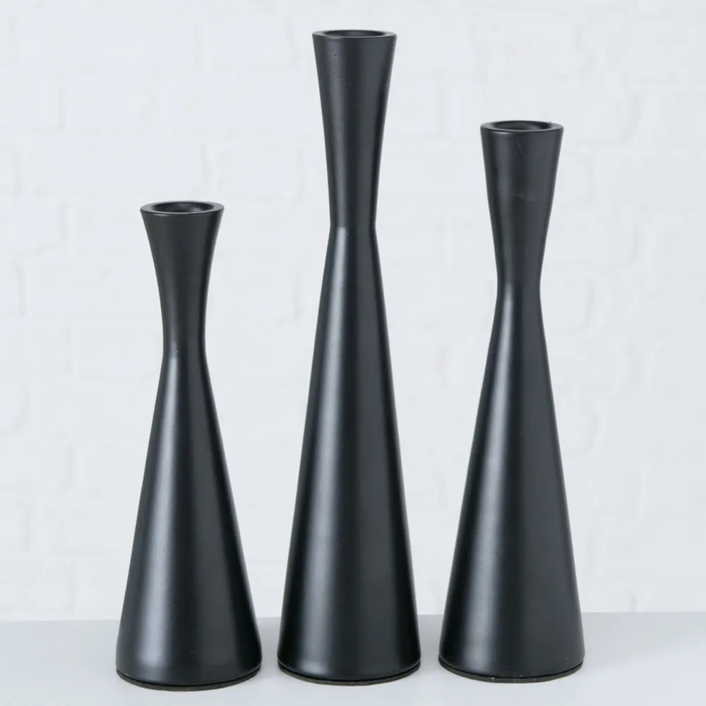 Boltze Kerzenhalter Für Stabkerzen-Kerzenleuchter Cone, 3 tlg