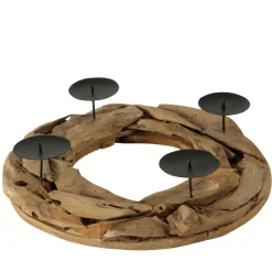 Boltze Weihnachtsdeko-Kerzenleuchter Kranz Palu