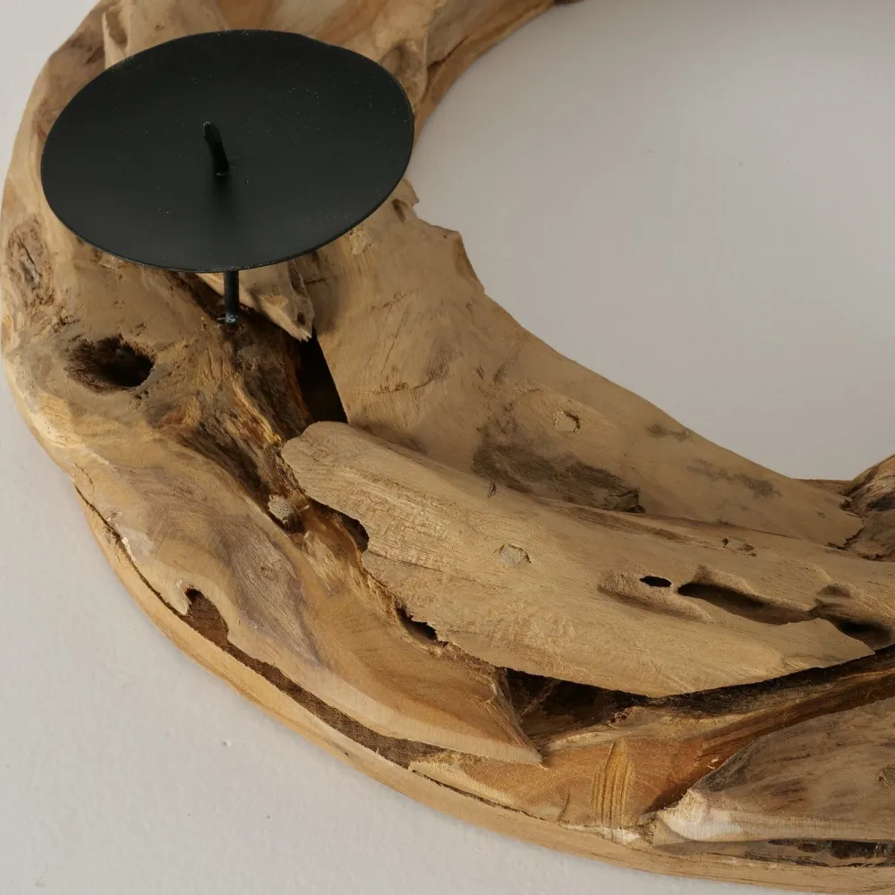 Boltze Weihnachtsdeko-Kerzenleuchter Kranz Palu