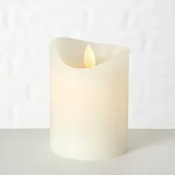 Boltze Weihnachtsdeko|Weihnachts- & Adventskerzen-LED Kerze Bino mit Timer und Swing Flame