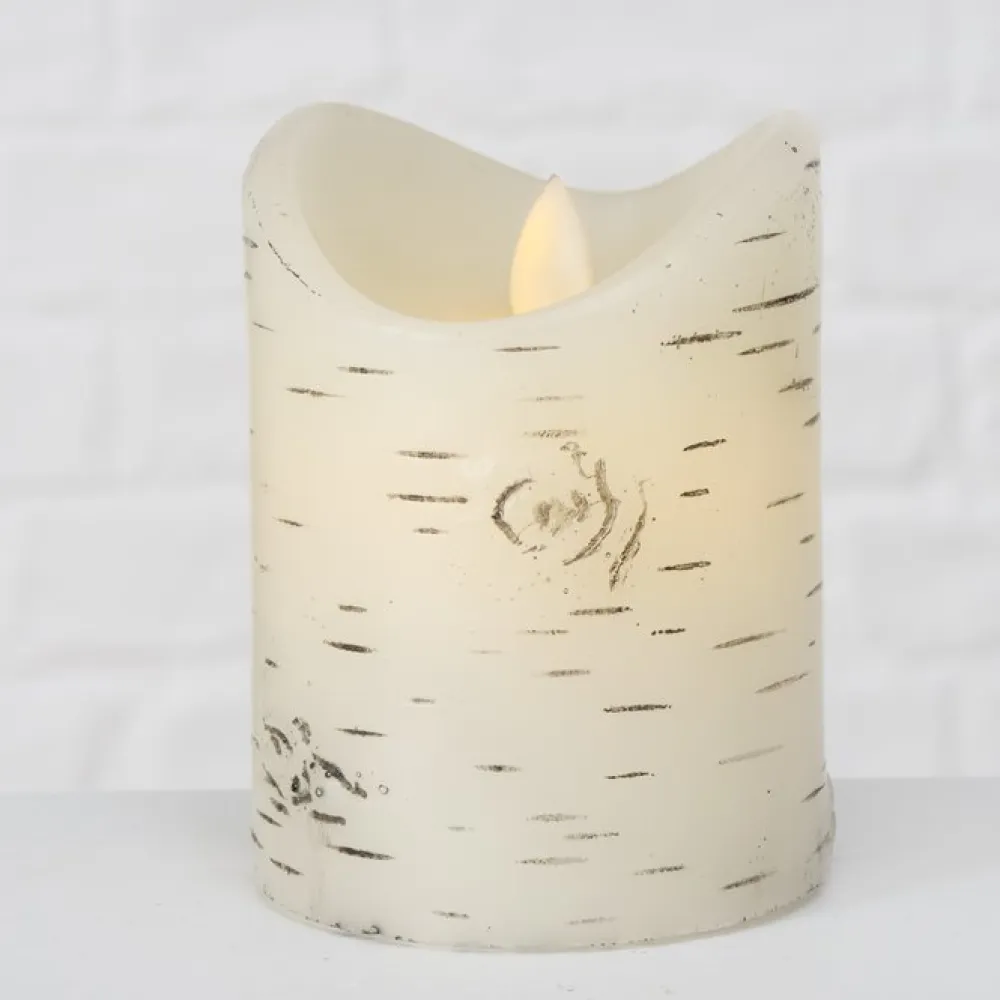 Boltze Weihnachtsdeko|Herbstdeko-LED Kerze Birke