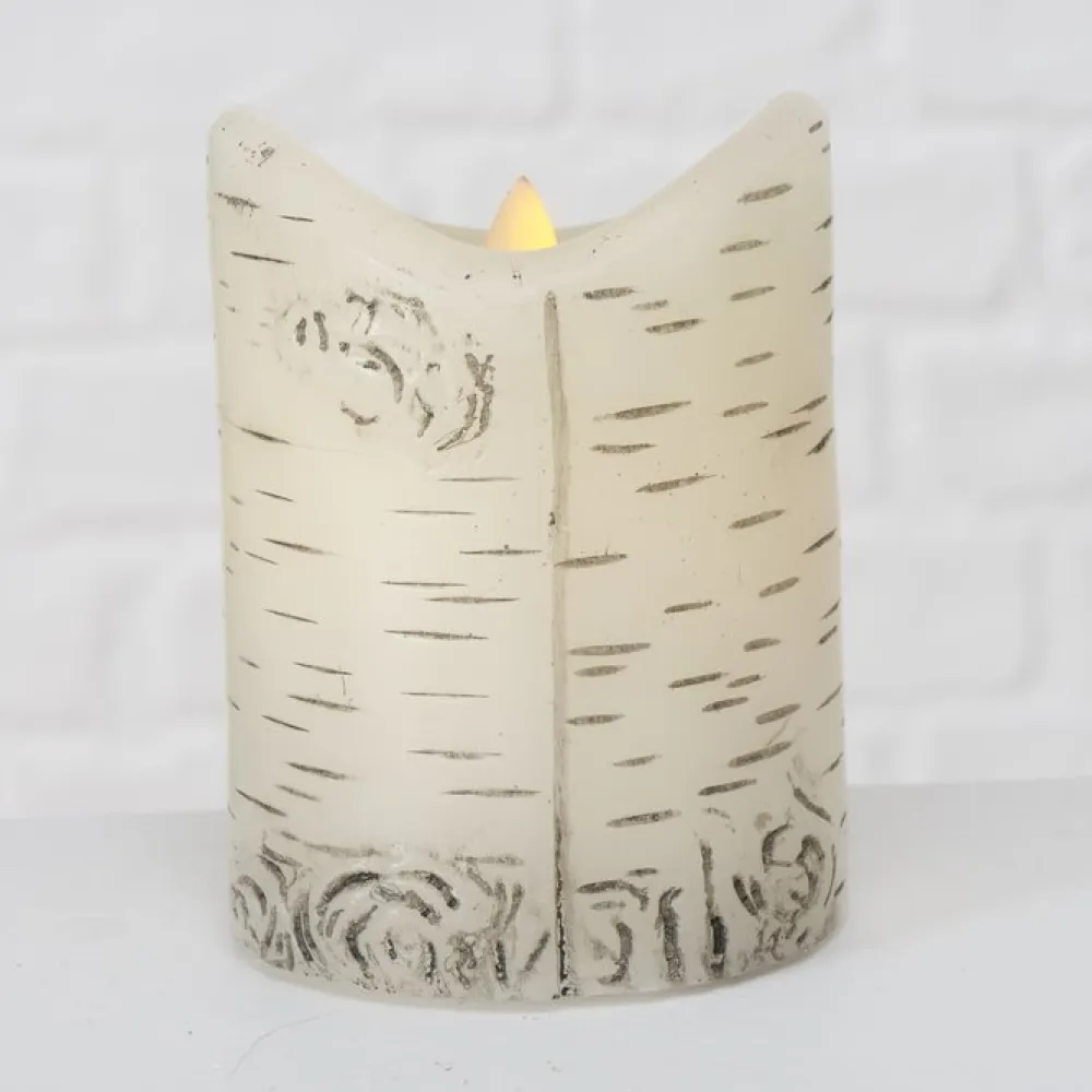 Boltze Weihnachtsdeko|Herbstdeko-LED Kerze Birke