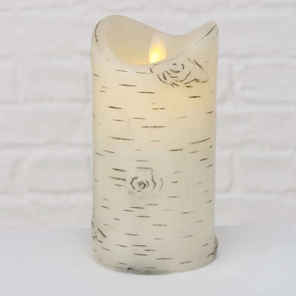 Boltze Weihnachtsdeko|Herbstdeko-LED Kerze Birke