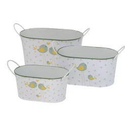 Boltze Oster-Deko|Gartendekoration-Pflanztopf Gitta 3er Set