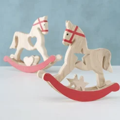 Boltze Weihnachtsdeko-Schaukelpferd Kigia 2er Set