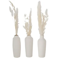Boltze Kunstblumen & Kunstpflanzen|Vasen-Vase Bianca mit Samtgras 3er