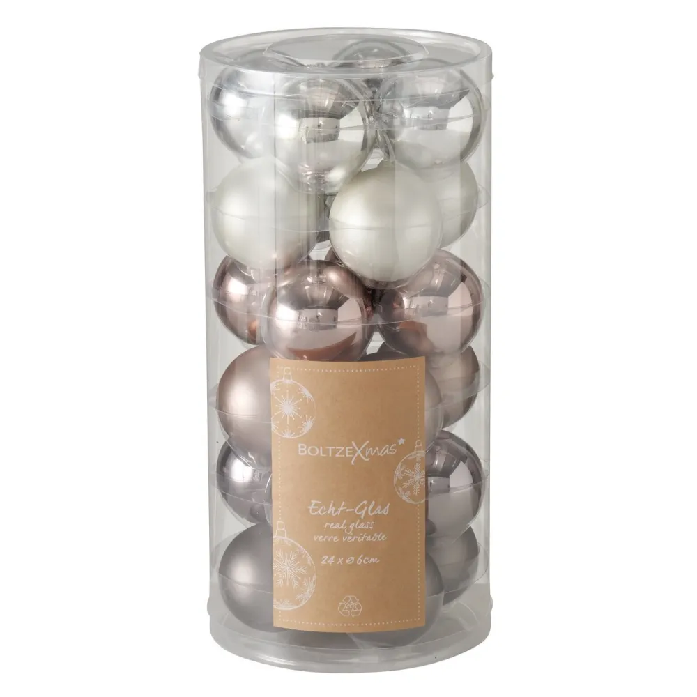 Boltze Weihnachtsdeko-Weihnachtskugeln Ø 6 cm, 24 tlg