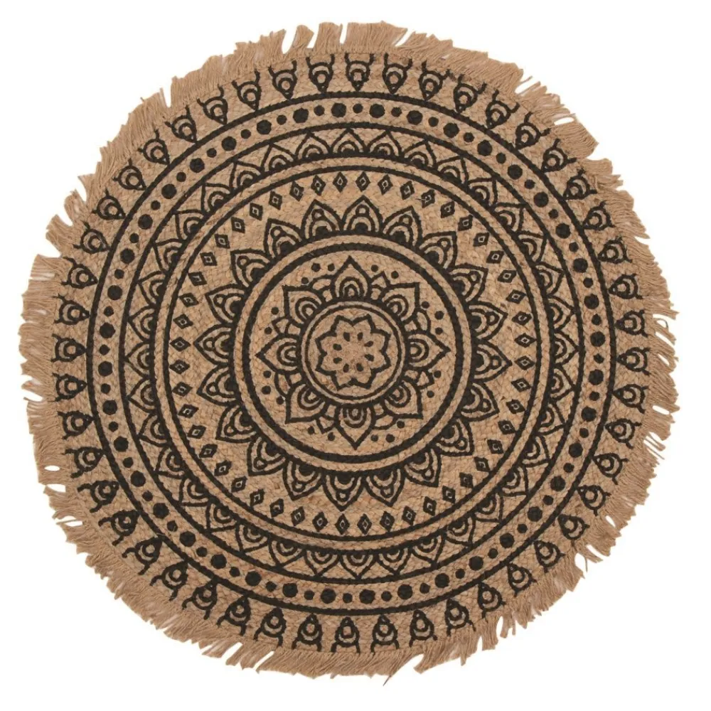 byRoom Seegras- & Juteteppiche|Teppiche-Teppich aus Jute mit Mandala Print