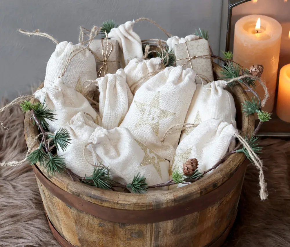 Chic Antique Weihnachtsdeko-Adventskalendertüten 1-24