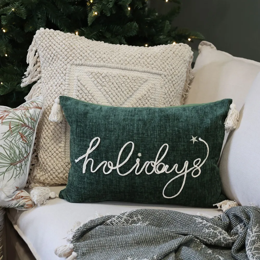Chic Antique Weihnachtsdeko|Kissen & Kissenbezüge-Aix Kissenbezug mit Quasten Holidays